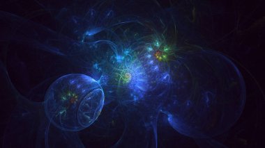 3B soyut renkli fraktal ışık arkaplanı oluşturma