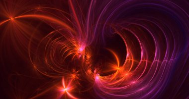 3D, soyut çok renkli teknoloji fraktal ışık arkaplanı oluşturuluyor