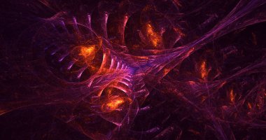 3D, soyut çok renkli teknoloji fraktal ışık arkaplanı oluşturuluyor