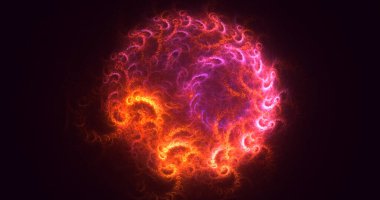 3D, soyut çok renkli teknoloji fraktal ışık arkaplanı oluşturuluyor