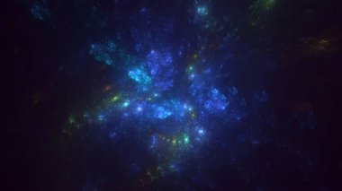 Soyut çok renkli fraktal ışık arkaplanı 3B görüntüleme