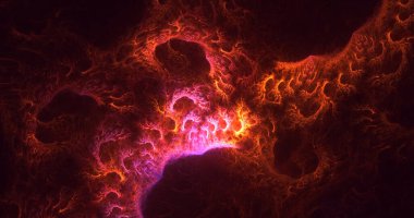 Soyut çok renkli fraktal ışık arkaplanı 3B görüntüleme