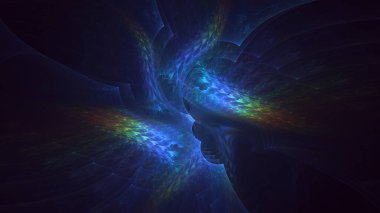 3D, soyut çok renkli teknoloji fraktal ışık arkaplanı oluşturuluyor