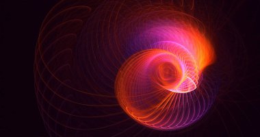 3D, soyut çok renkli teknoloji fraktal ışık arkaplanı oluşturuluyor