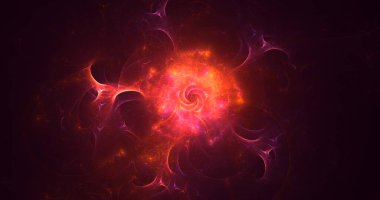 3D, soyut çok renkli teknoloji fraktal ışık arkaplanı oluşturuluyor