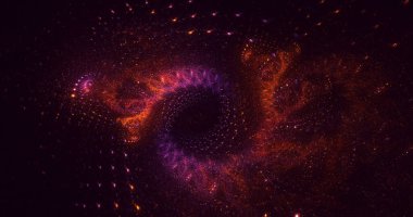 3D, soyut çok renkli teknoloji fraktal ışık arkaplanı oluşturuluyor