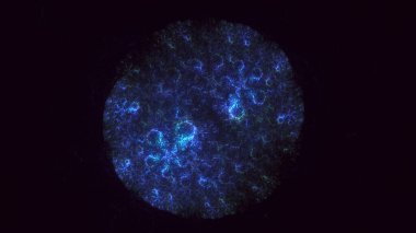 3D, soyut çok renkli teknoloji fraktal ışık arkaplanı oluşturuluyor