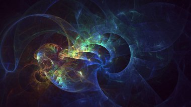 3D, soyut çok renkli teknoloji fraktal ışık arkaplanı oluşturuluyor