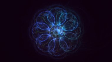 3D, soyut çok renkli teknoloji fraktal ışık arkaplanı oluşturuluyor