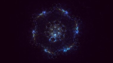 3D, soyut çok renkli teknoloji fraktal ışık arkaplanı oluşturuluyor