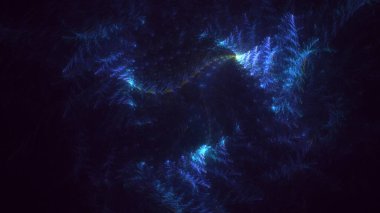 3D, soyut çok renkli teknoloji fraktal ışık arkaplanı oluşturuluyor