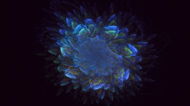 3D, soyut çok renkli teknoloji fraktal ışık arkaplanı oluşturuluyor