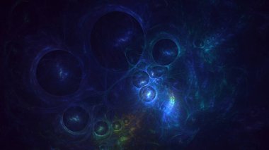 3D görüntüleme soyut mavi teknoloji fraktal arkaplan