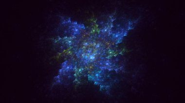 3D görüntüleme soyut mavi teknoloji fraktal arkaplan