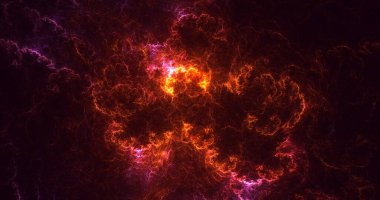 3D, soyut çok renkli teknoloji fraktal ışık arkaplanı oluşturuluyor