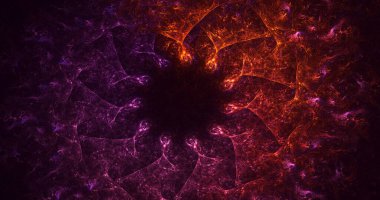 3D görüntüleme teknolojisi soyut fraktal arkaplan