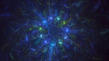 3B soyut renkli fraktal ışık arkaplanı oluşturma