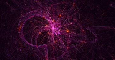 3D, soyut çok renkli teknoloji fraktal ışık arkaplanı oluşturuluyor