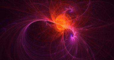 3D, soyut çok renkli teknoloji fraktal ışık arkaplanı oluşturuluyor