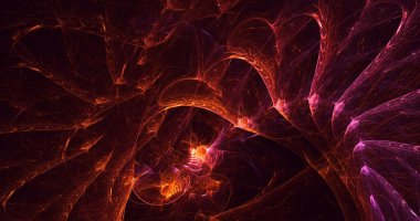 3D, soyut çok renkli teknoloji fraktal ışık arkaplanı oluşturuluyor