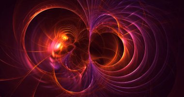 3D, soyut çok renkli teknoloji fraktal ışık arkaplanı oluşturuluyor