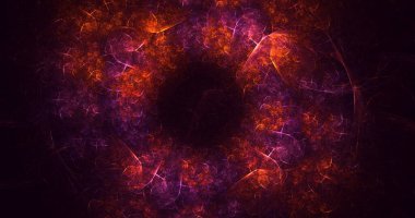 3D, soyut çok renkli teknoloji fraktal ışık arkaplanı oluşturuluyor