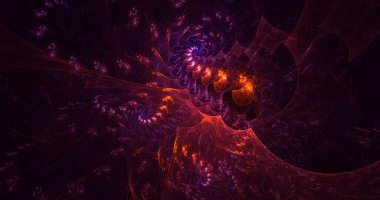 3D, soyut çok renkli teknoloji fraktal ışık arkaplanı oluşturuluyor