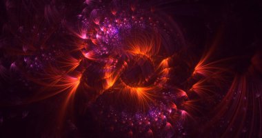 3D, soyut çok renkli teknoloji fraktal ışık arkaplanı oluşturuluyor