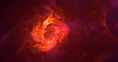 3D, soyut çok renkli teknoloji fraktal ışık arkaplanı oluşturuluyor