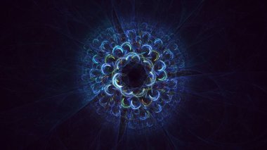 Soyut çok renkli fraktal ışık arkaplanı 3B görüntüleme