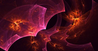 Soyut çok renkli fraktal ışık arkaplanı 3B görüntüleme