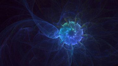 Soyut çok renkli fraktal ışık arkaplanı 3B görüntüleme