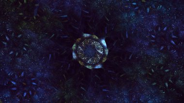 Soyut çok renkli fraktal ışık arkaplanı 3B görüntüleme