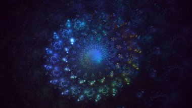 Soyut çok renkli fraktal ışık arkaplanı 3B görüntüleme