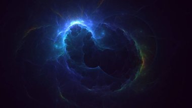 Soyut çok renkli fraktal ışık arkaplanı 3B görüntüleme