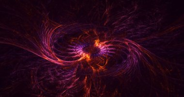 Soyut çok renkli fraktal ışık arkaplanı 3B görüntüleme