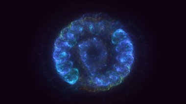 3D, soyut çok renkli teknoloji fraktal ışık arkaplanı oluşturuluyor