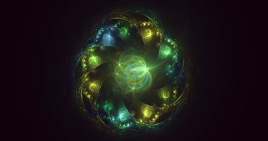 Soyut çok renkli fraktal ışık arkaplanı 3B görüntüleme