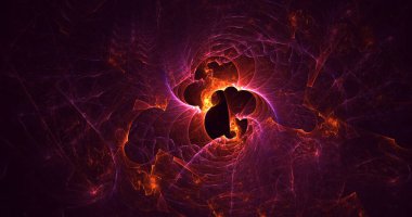 3B soyut renkli fraktal ışık arkaplanı oluşturma