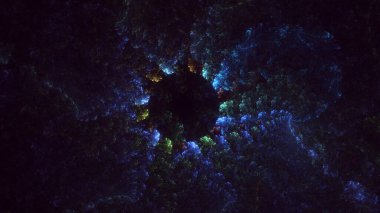 3B soyut renkli fraktal ışık arkaplanı oluşturma