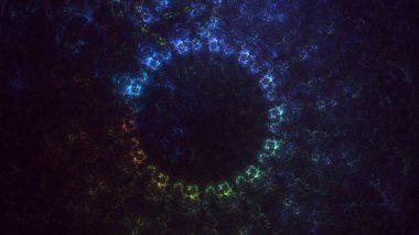 3B soyut renkli fraktal ışık arkaplanı oluşturma