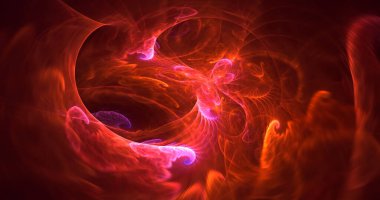 Soyut çok renkli fraktal ışık arkaplanı 3B görüntüleme