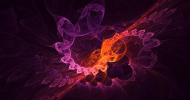 Soyut çok renkli fraktal ışık arkaplanı 3B görüntüleme