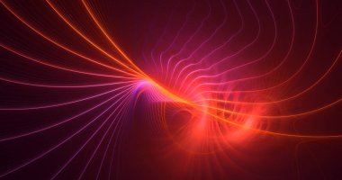 Soyut çok renkli fraktal ışık arkaplanı 3B görüntüleme