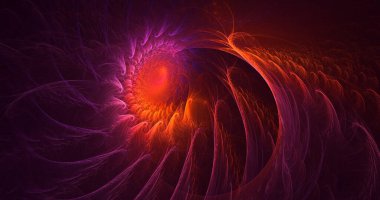 Soyut çok renkli fraktal ışık arkaplanı 3B görüntüleme