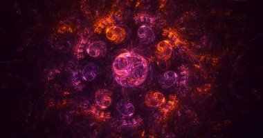 Soyut çok renkli fraktal ışık arkaplanı 3B görüntüleme