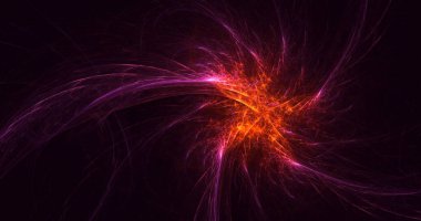 Soyut çok renkli fraktal ışık arkaplanı 3B görüntüleme