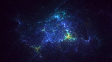 3D, soyut çok renkli teknoloji fraktal ışık arkaplanı oluşturuluyor