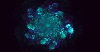 3B soyut renkli fraktal ışık arkaplanı oluşturma