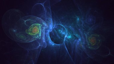 3B soyut renkli fraktal ışık arkaplanı oluşturma